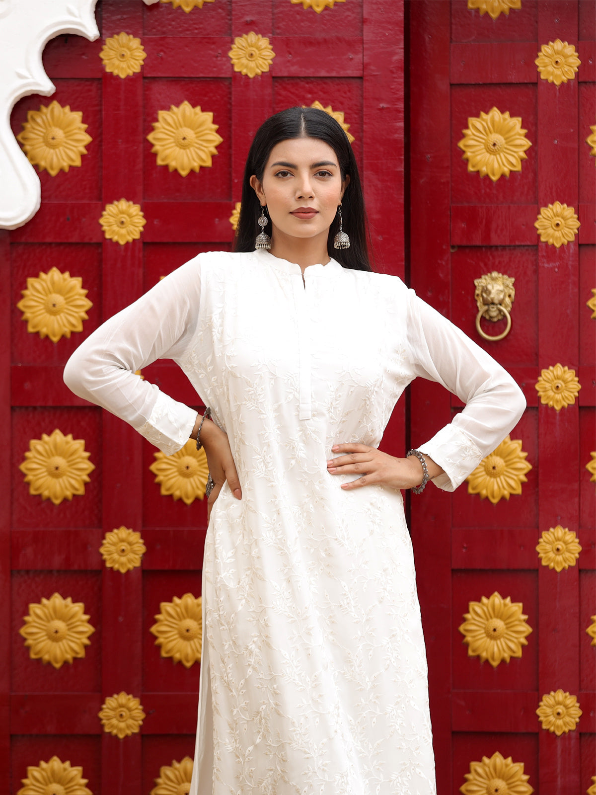 Serene Ivory Chickenkari Ensemble