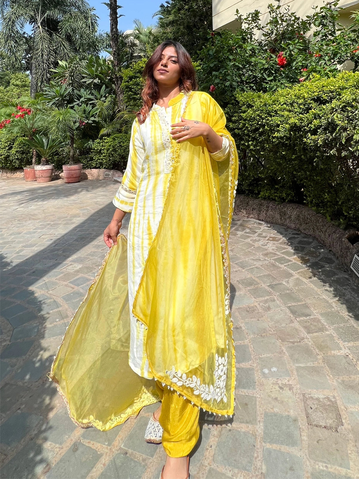 Sunny Glow Shibori Suit