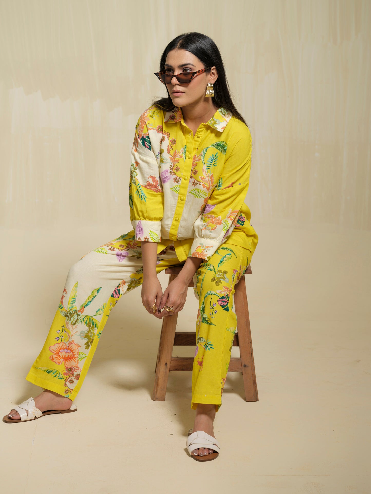 Floral Magic Yellow Printed Co-ord Set