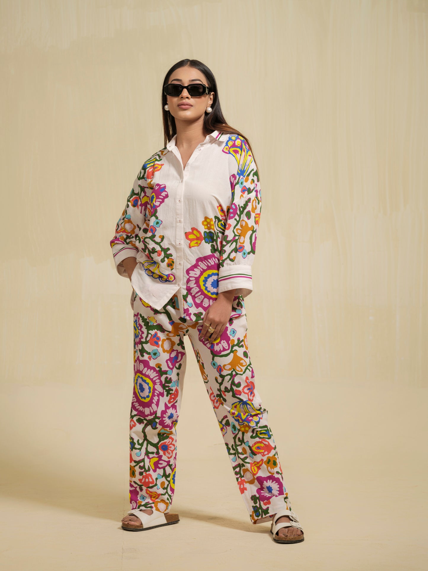 Floral Fusion White Co-ord Set