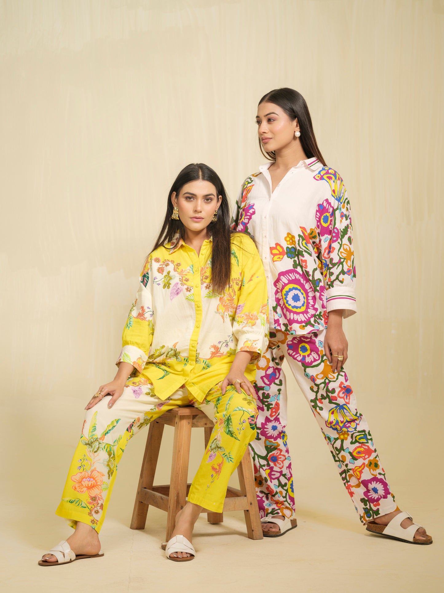 Floral Fusion White Co-ord Set