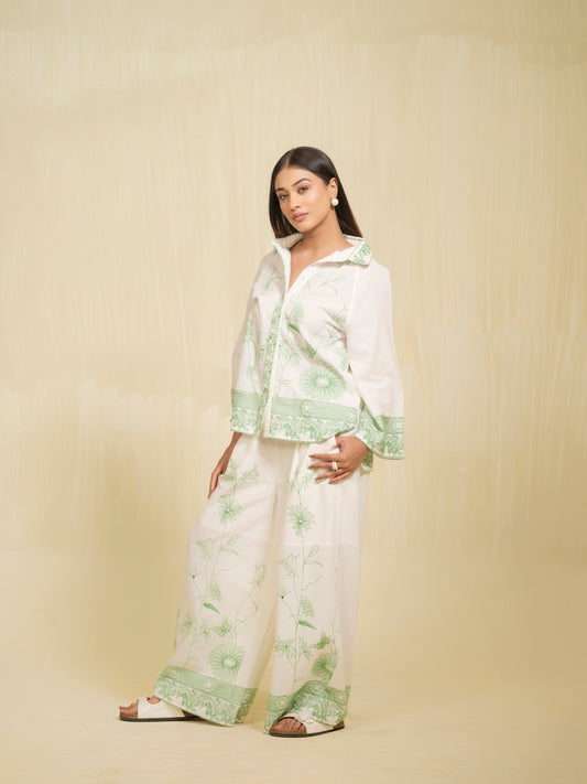 Garden Embroidered White Co-ord Set