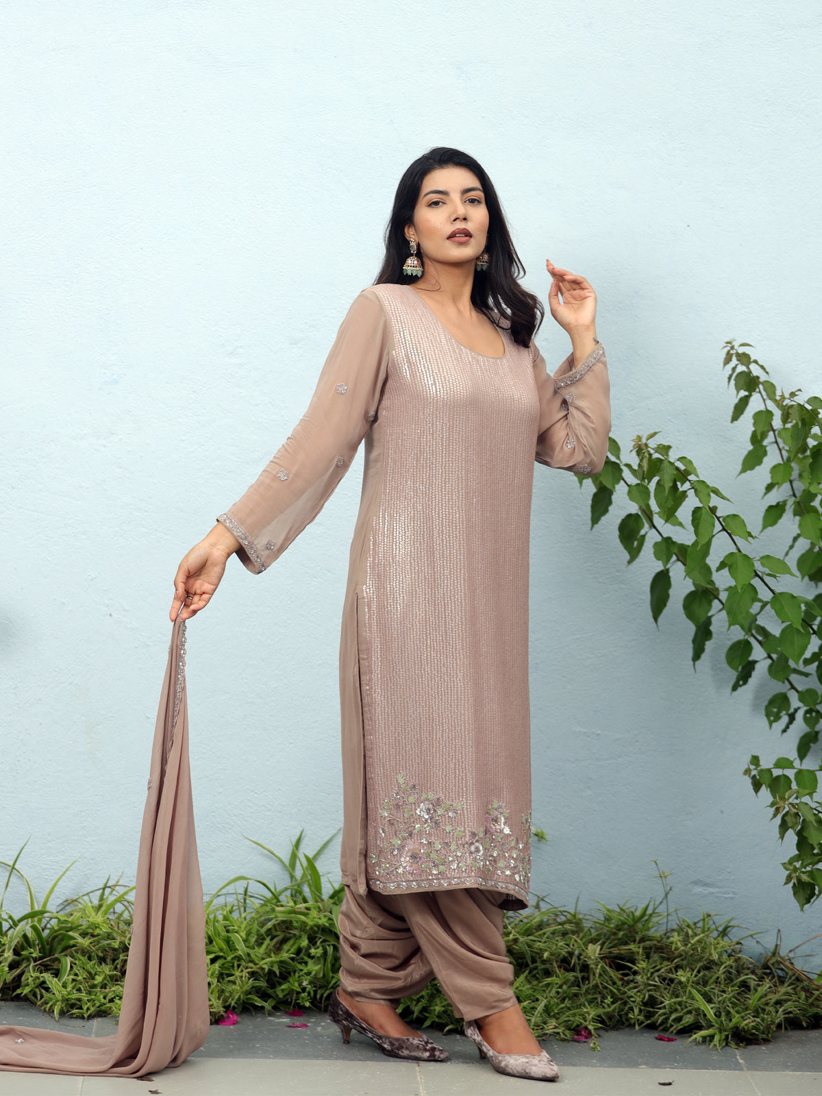 Mauve Sequin Set
