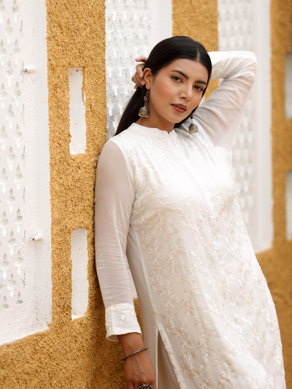 Serene Ivory Chickenkari Ensemble