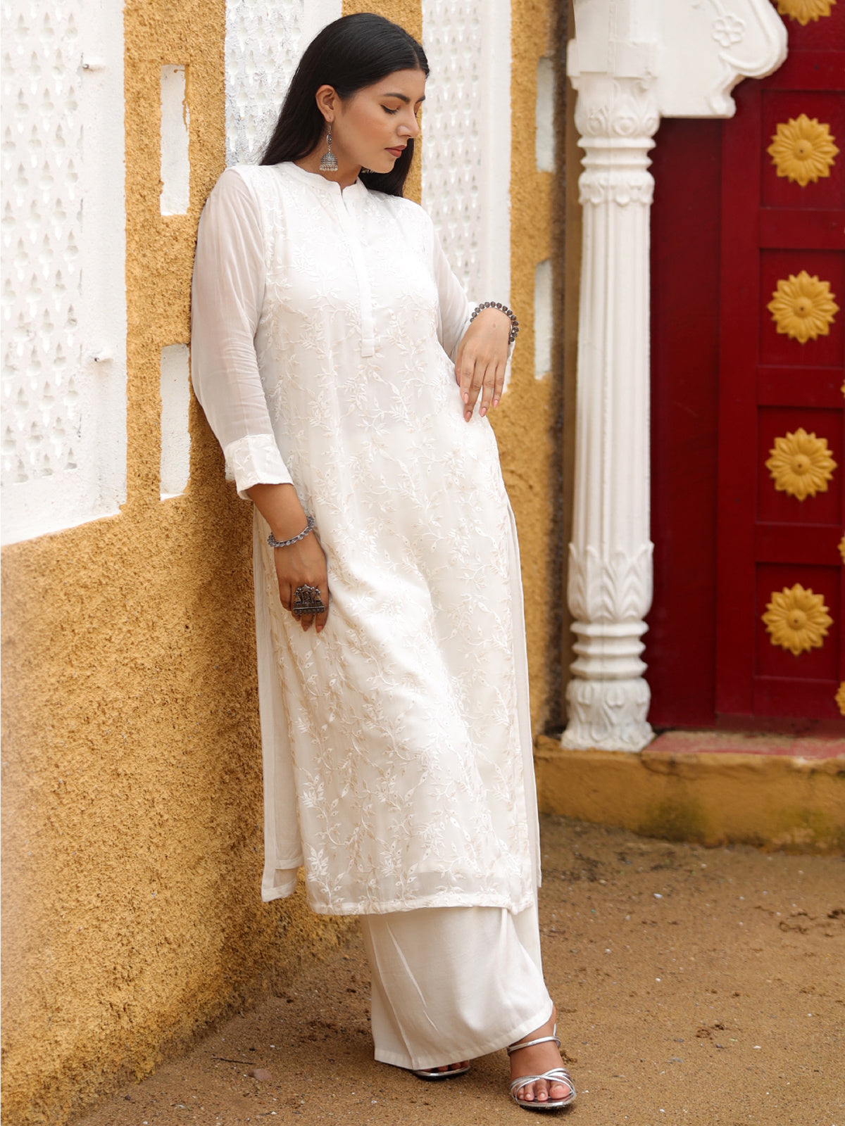 Serene Ivory Chickenkari Ensemble