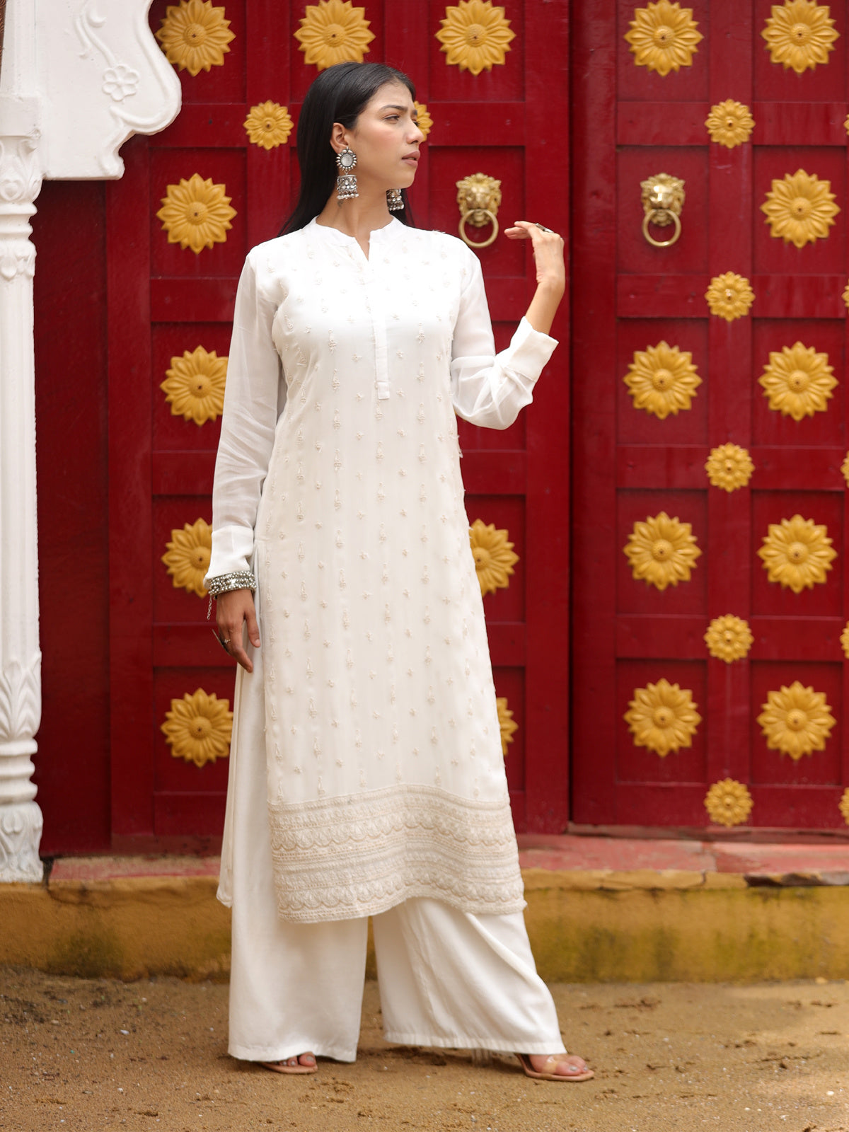 Ivory Intricate Threadwork Ensemble