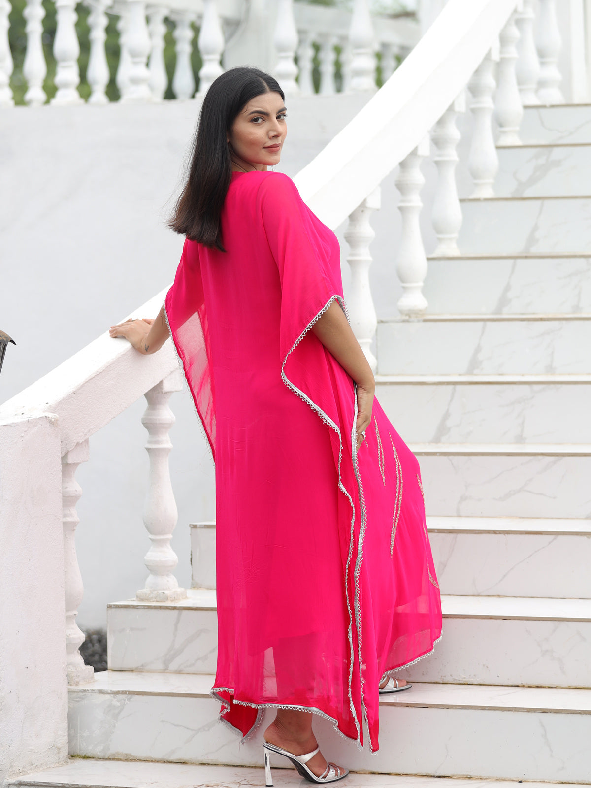Fiery Rose Kaftan Dress